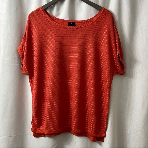 Worthington Orange Textured Stripe Dolman Knit Tunic NWOT - Picture 9 of 9